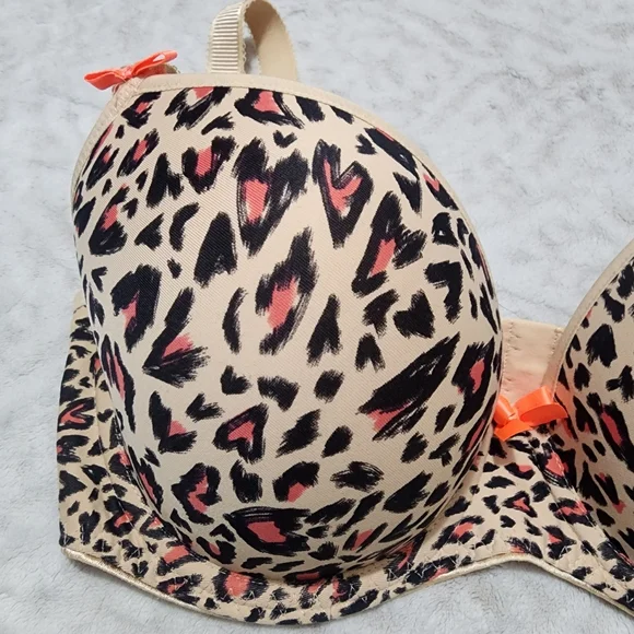 Freya Animal Print Underwire Molded Plunge Women's Bra Size 30H - Picture 3 of 11